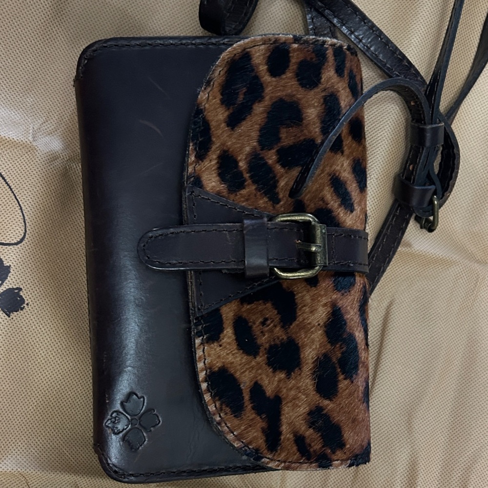 Patricia Nash Brown and Black Leopard Crossbody Bag - Picture 2 of 4